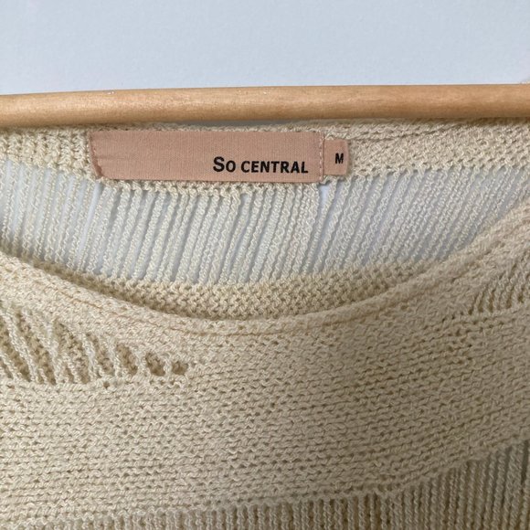 Elegant Beige Sweater with Cut-Out Design - Picture 6 of 7